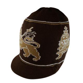 ラスタ ライオン ニット タム ツバ付（茶） ドレッドヘアー 帽子