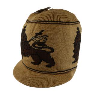 ラスタ ライオン ニット タム ツバ付（ベージュ） ドレッドヘアー 帽子