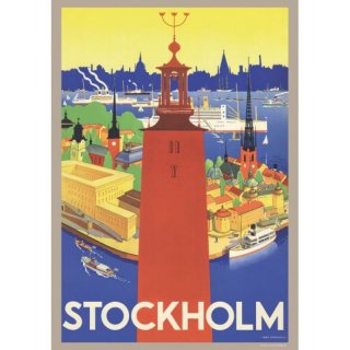【A4アートポスター】ストックホルム /　COME TO SWEDEN(カムトゥスウェーデン)【ネコポス配送可】
