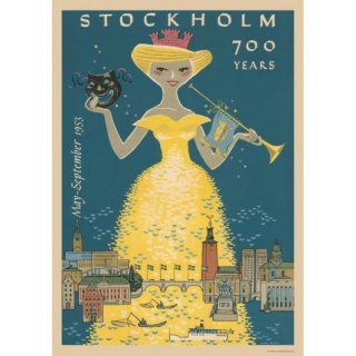 【A4アートポスター】ストックホルム700周年 /　COME TO SWEDEN(カムトゥスウェーデン)【ネコポス配送可】