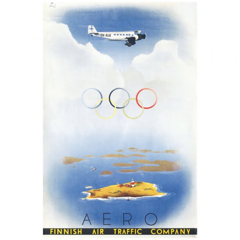 A4アートポスター】オリンピック・アエロ / COME TO FINLAND(カムトゥ