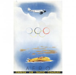 【A4アートポスター】オリンピック・アエロ /　COME TO FINLAND(カムトゥフィンランド)【ネコポス配送可】