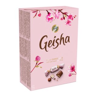 ゲイシャ ミルクチョコレート　ミニボックス ( 箱入り / 150ｇ / 21個入り )Geisha Fazer ファッツェル【ヘーゼルナッツ&クリスプミルクチョコ】