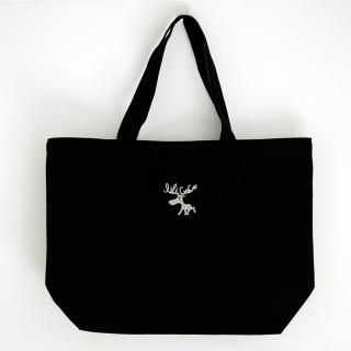 刺繍キャンバストートバッグ ヘラジカ キナリ地×オレンジ