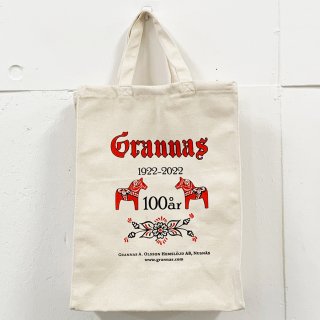 【コットンバッグ】Grannas100周年バッグ　ダーラナホース　マチ付き　グラナス【ネコポス配送可】