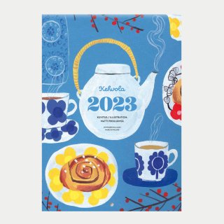 【SALE】2023年カレンダー「コーヒーとケーキ」Kakkukahvit by マッティ・ピックヤムサ Kehvola ケフボラデザイン 【ネコポス配送可】