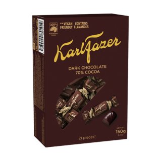 【SALE】ダークチョコレート　70％　ミニボックス　カール・ファッツェル　KARL FAZER  ( 箱入り / 150ｇ / 21個入り )