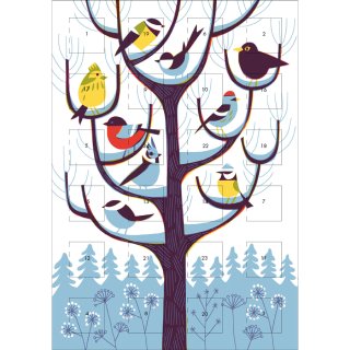 アドベントカレンダー「バードツリー」TALVIPUU by ティモ・マンッタリ Kehvola ケフボラデザイン 【ネコポス配送可】