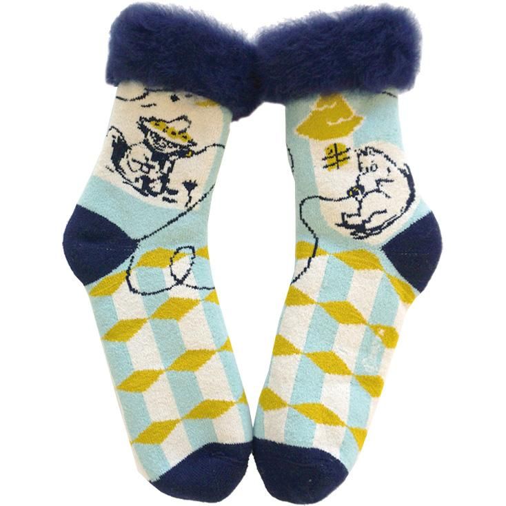 SALE】もこもこソックス ムーミンとスナフキン アクア Moomin ja