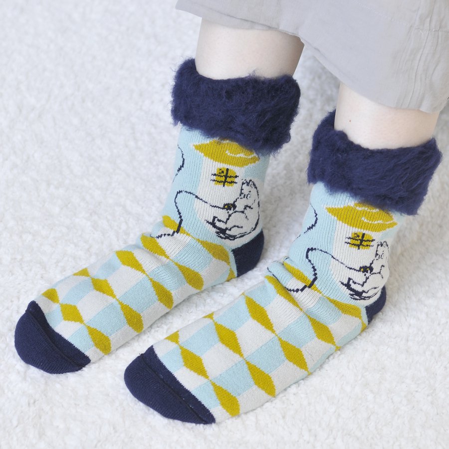 SALE】もこもこソックス ムーミンとスナフキン アクア Moomin ja