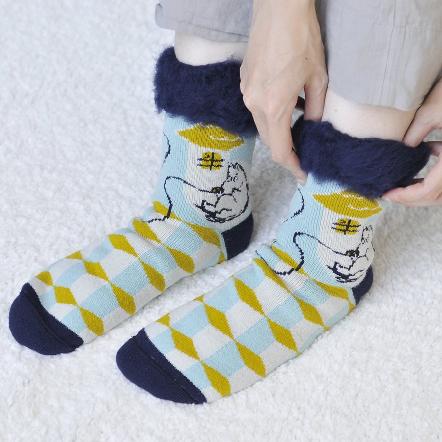 SALE】もこもこソックス ムーミンとスナフキン アクア Moomin ja