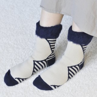 【SALE】もこもこソックス fulffy socks　MOUNTAIN(マウンテン)　ネイビー(約22.5-25cm)　 FEEL MY FOOR STEPS
