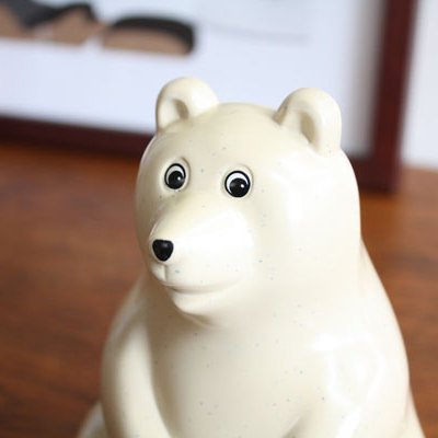 グリーンマフラー付き しろくま貯金箱 Polar Bear(ポーラーベアー 