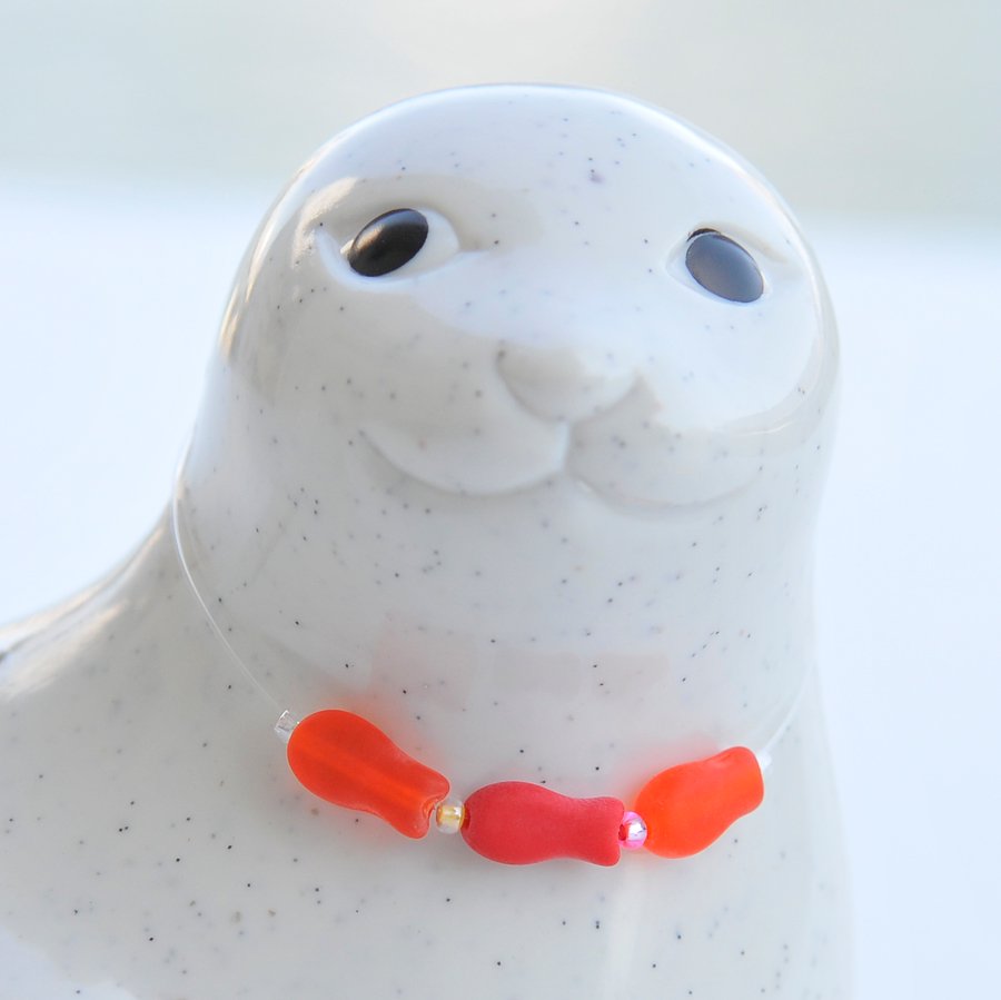 お魚ネックレス付き アザラシ貯金箱 Seal Money box NORPPA PLASTEP