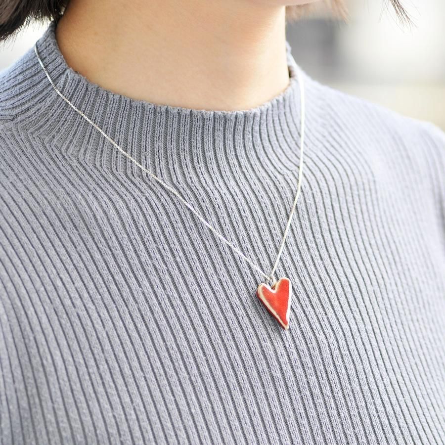 陶器のネックレス ハート レッド Gerd Eklund Keramik(ゲルト