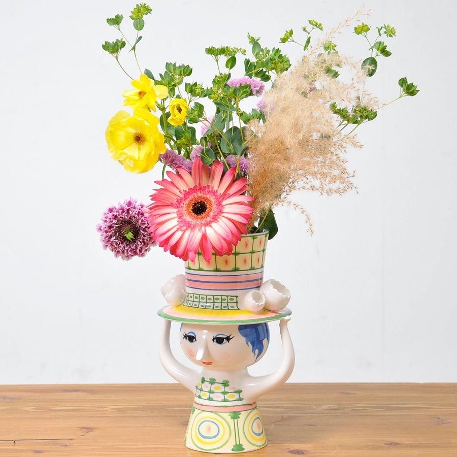 フラワーベース Lady with Hat(レディウィズハット) | H24.5cm