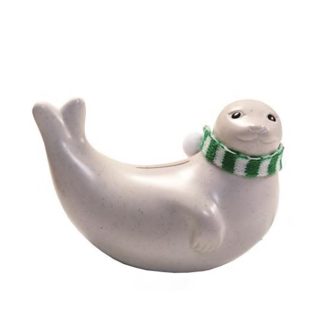 アザラシ貯金箱 | マフラー付き - 北欧雑貨のLiLiCoCo(リリココ