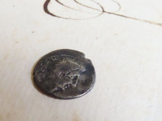 古代ローマ時代の銀のコイン