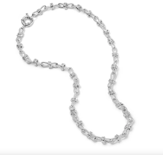 POLLY SAYER KNOT CHAIN NECKLACE-SILVER