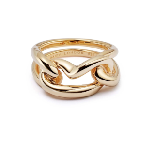 POLLY SAYER LARGE KNOT CHAIN RING-GOLD