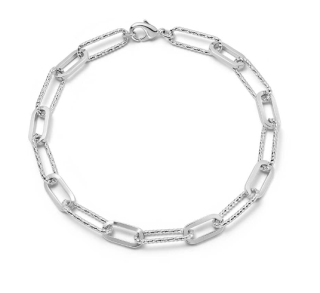POLLY SAYER PAPERCLIP CHAIN BRACELET-SILVER
