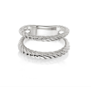 DOUBLE ROPE RING - SILVER