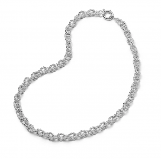 POLLY SAYER VINTAGE ROPE CHAIN NECKLACE-SILVER