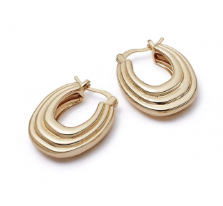 POLLY SAYER MINI RIDGE HOOP PIERCE-GOLD