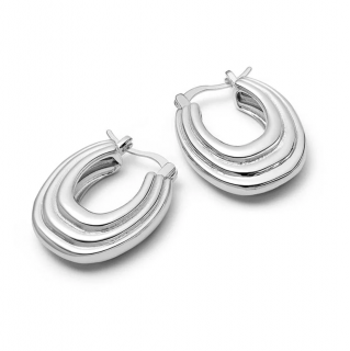 POLLY SAYER MINI RIDGE HOOP PIERCE-SILVER