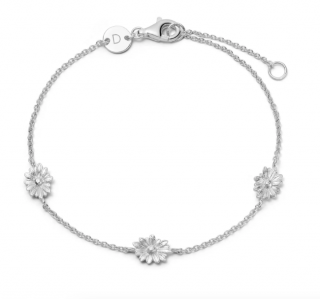 DAISY CHAIN FLOWER BRACELET-SILVER