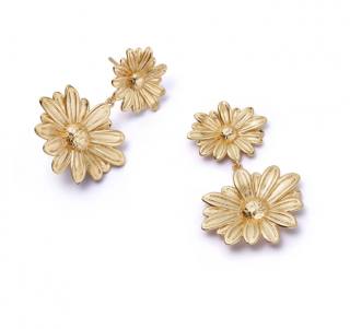 DOUBLE DAISY FLOWER PIERCE-GOLD