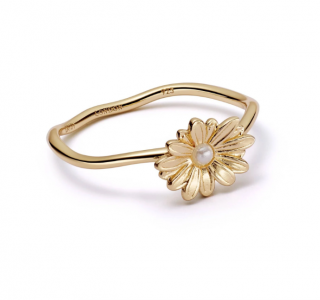 DAISY PEARL FLOWER RING-GOLD