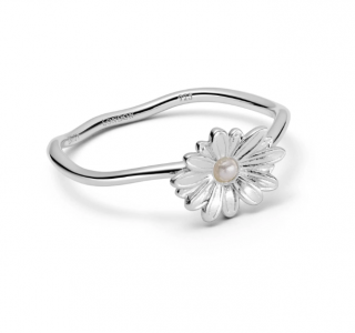 DAISY PEARL FLOWER RING-SILVER