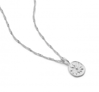 DAISY FLOWER NECKLACE-SILVER