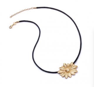 DAISY LARGE CORD FLOWER NECKLACE-GOLD