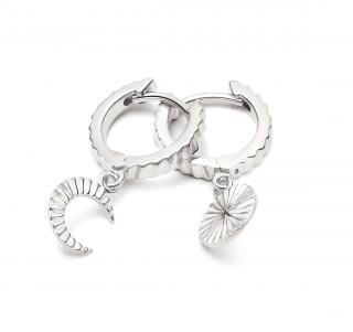 ESTEE LALONDE LUNA HUGGIE CHARM PIERCE-SILVER