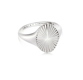 ESTEE LALONDE SUNBURST SIGNET RING-SILVER