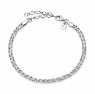 DOUBLE ROPE CHAIN BRACELET-SILVER