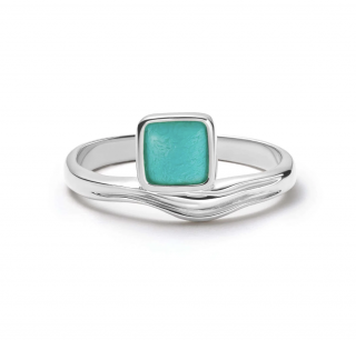 TURQUOISE WAVE RING-SILVER