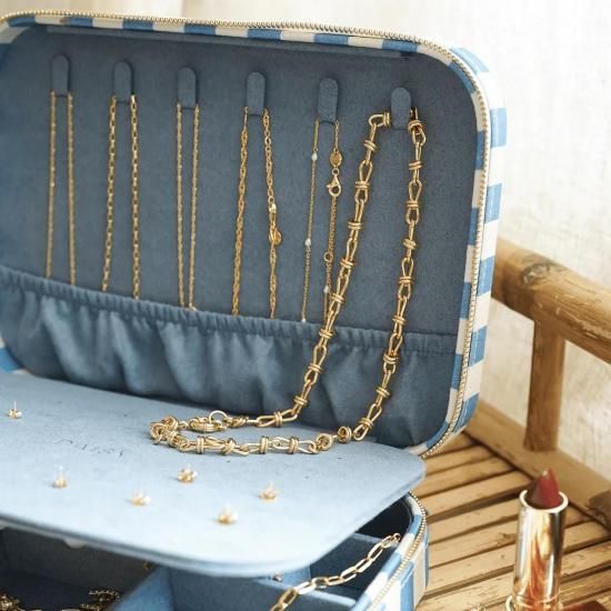 Blue Stripe Large Jewellery Case - DAISY GLOBAL ｜［公式］デイジー