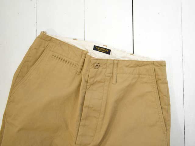 A VONTADE (アボンタージ) <br>Type 45 Chino Trousers - Wide Fit - Beige(VTD-0340-PT) チノパン