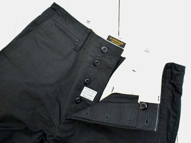 A VONTADE (アボンタージ) <br>Type 45 Chino Trousers - Wide Fit - black (VTD-0340-PT) チノパン