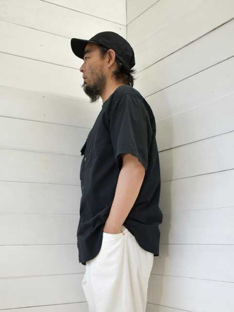 POST OVERALLS (ポストオーバーオールズ)<br>BDU Shirt -poly feather ripstop black-