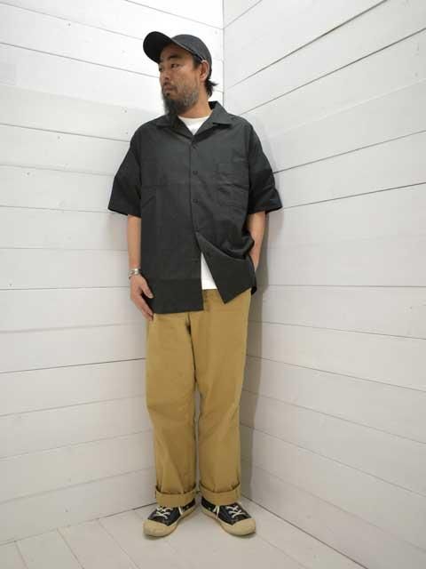 A VONTADE (アボンタージ) Open Collar Shirts S/S -CHARCOAL- (VTD-0383-SH) オープンカラーシャツ