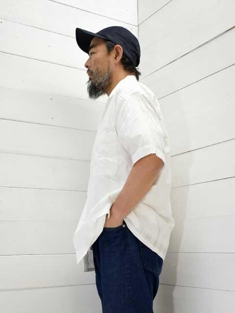 A VONTADE (ܥ󥿡)<br> Open Collar Shirts S/S -WHITE DOBBY- (VTD-0383-SH) ץ󥫥顼