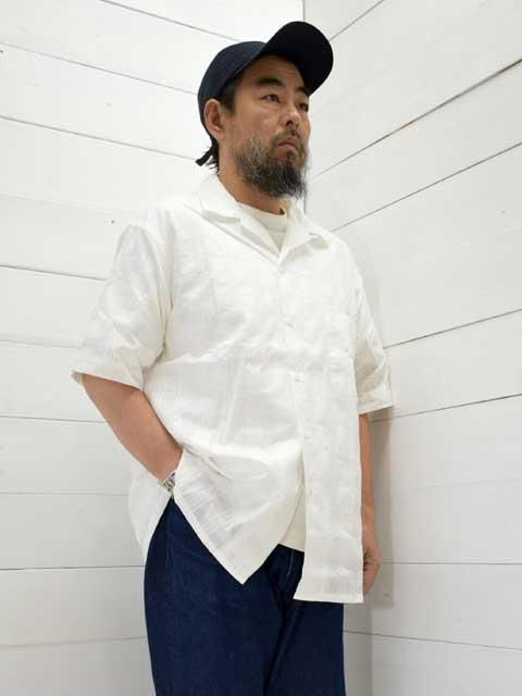 A VONTADE (ܥ󥿡)<br> Open Collar Shirts S/S -WHITE DOBBY- (VTD-0383-SH) ץ󥫥顼