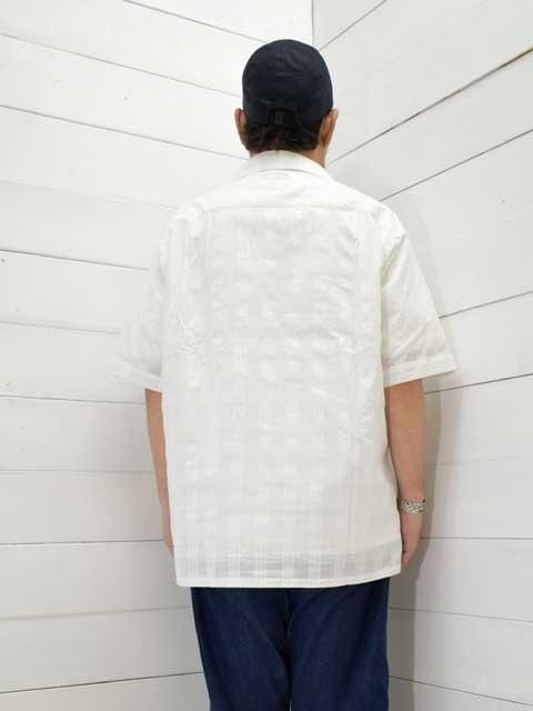 A VONTADE (ܥ󥿡)<br> Open Collar Shirts S/S -WHITE DOBBY- (VTD-0383-SH) ץ󥫥顼