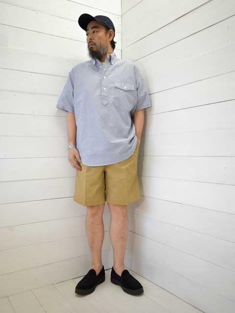 MANUAL ALPHABET (マニュアルアルファベット) <br>OXFORD PULL OVER S/S BD SHT (MA-S-792)半袖シャツ