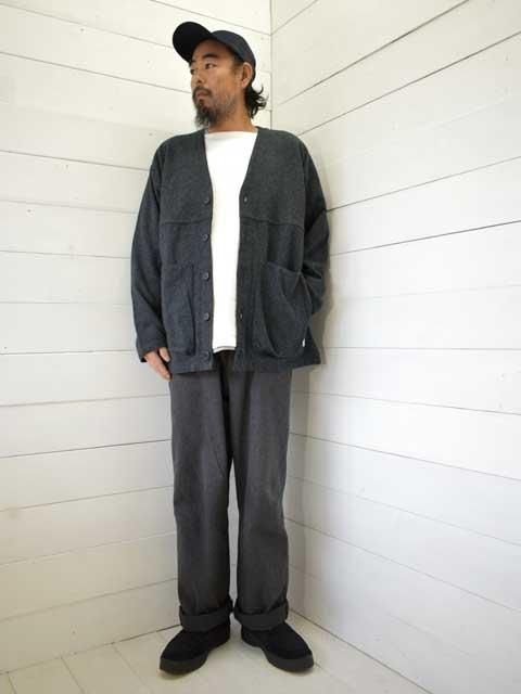 SASSAFRAS (ササフラス)<br>DIGS CREW CARDE JACKET -TWEEDY COTTON BLACK- (SF-232052)