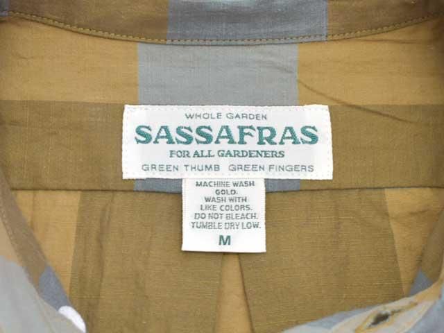 SASSAFRAS Block Check Short 1/2 Lサイズ SASSAFRAS(ササフラス) WHEEL BARROW SHELL SHIRT 1/2 -Block